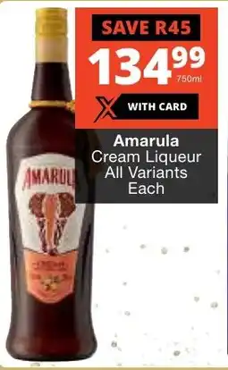 Amarula Cream Liqueur All Variants Each