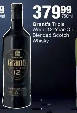 Checkers Liquor Shop Grant's Triple Wood 12-Year-Old Blended Scotch Whisky offer