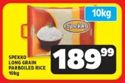 Usave SPEKKO LONG GRAIN PARBOILED RICE 10kg offer