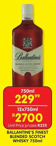 Shoprite Liquor BALLANTINE'S FINEST BLENDED SCOTCH WHISKY 750ml offer
