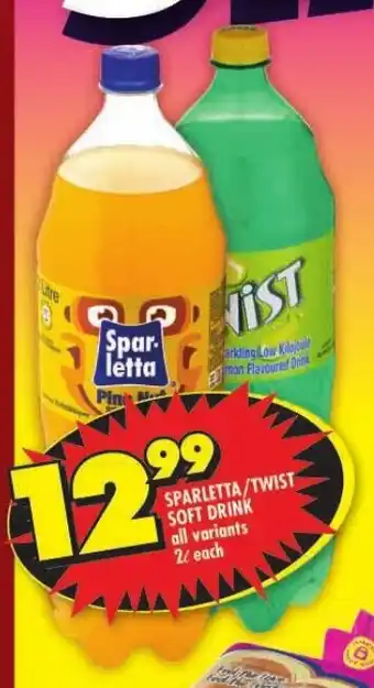 Shoprite SPARLETTA/TWIST SOFT DRINK all variants 2L each offer