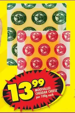 Shoprite MOOIVALLEI CHEDDAR CHEESE per 100g each offer