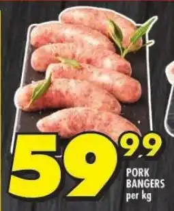 Shoprite PORK BANGERS per kg offer