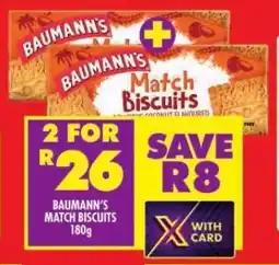 Shoprite BAUMANN'S MATCH BISCUITS 180g offer