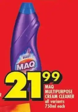 Shoprite MAQ MULTIPURPOSE CREAM CLEANER all variants 750ml each offer