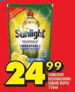 Shoprite SUNLIGHT DISHWASHING LIQUID REFILL 750ml offer
