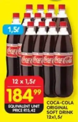 Shoprite COCA-COLA ORIGINAL SOFT DRINK 12x1,5L offer
