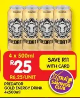 Shoprite PREDATOR GOLD ENERGY DRINK 4x500ml offer