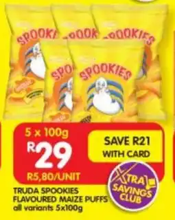 Shoprite TRUDA SPOOKIES FLAVOURED MAIZE PUFFS all variants 5x100g offer