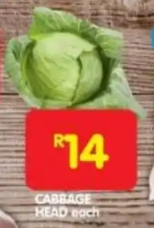 Shoprite CABBAGE HEAD each offer