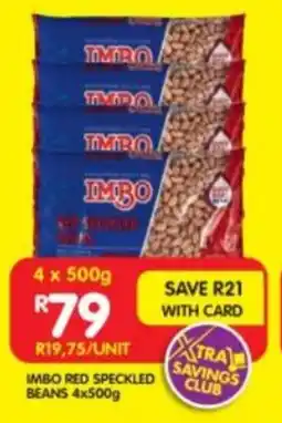 Shoprite IMBO RED SPECKLED BEANS 4x500g offer
