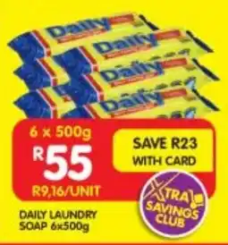 Shoprite DAILY LAUNDRY SOAP 6x500g offer