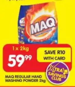 Shoprite MAQ REGULAR HAND WASHING POWDER 2kg offer