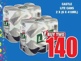 Boxer Liquors CASTLE LITE CANS 2X (6 X 410ML) offer