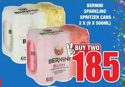 Boxer Liquors BERNINI SPARKLING SPRITZER CANS 2X (6 X 500ML) offer