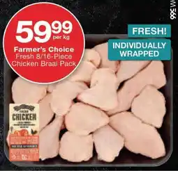 Checkers Farmer's Choice Fresh 8/16-Piece Chicken Braai Pack offer