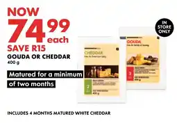 Woolworths GOUDA OR CHEDDAR 400g offer