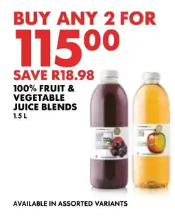 Woolworths 100% FRUIT & VEGETABLE JUICE BLENDS 1.5 L offer