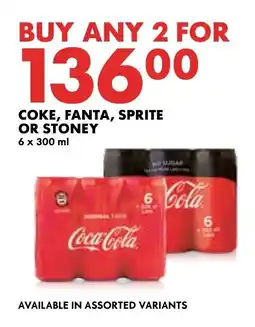 Woolworths COKE, FANTA, SPRITE OR STONEY offer