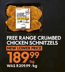 Woolworths FREE RANGE CRUMBED CHICKEN SCHNITZELS offer
