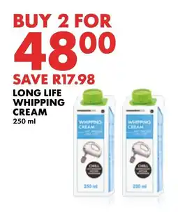 Woolworths LONG LIFE WHIPPING CREAM 250ml offer