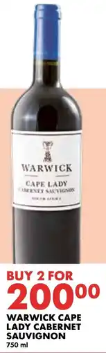 WARWICK CAPE LADY CABERNET SAUVIGNON
