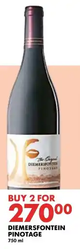 Woolworths DIEMERSFONTEIN PINOTAGE 750 ml offer
