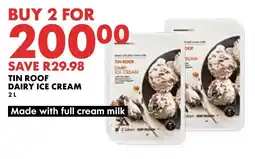 Woolworths TIN ROOF DAIRY ICE CREAM 2L offer