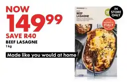 Woolworths BEEF LASAGNE 1kg offer