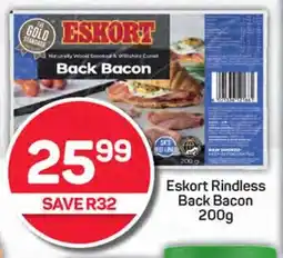 Pick n Pay Eskort Rindless Back Bacon 200g offer