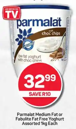 Pick n Pay Parmalat Medium Fat or Fabulite Fat Free Yoghurt Assorted 1kg Each offer
