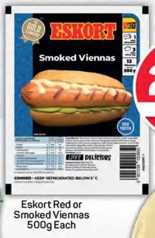 Pick n Pay Eskort Red or Smoked Viennas 500g Each offer