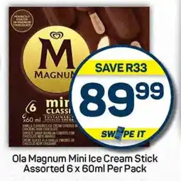 Pick n Pay Ola Magnum Mini Ice Cream Stick Assorted 6 x 60ml Per Pack offer