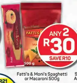 Pick n Pay Fatti's & Moni's Spaghetti or Macaroni 500g offer
