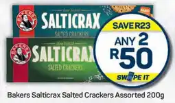 Pick n Pay Bakers Salticrax Salted Crackers Assorted 200g offer