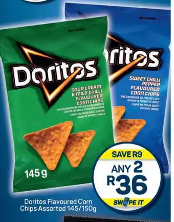 Pick n Pay Doritos Flavoured Corn Chips Assorted 145/150g offer