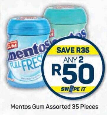 Mentos Gum Assorted 35 Pieces offer at Pick n Pay