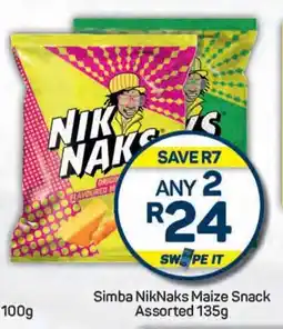 Pick n Pay Simba NikNaks Maize Snack Assorted 135g offer