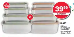 Pick n Pay DAY 4-Piece Rectangular Foodsavers Set Assorted Colours Each offer