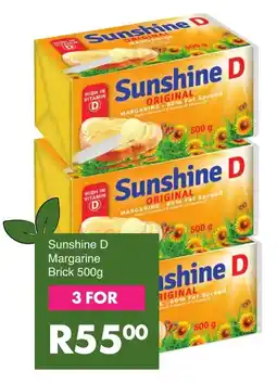 Sunshine D Margarine Brick 500g