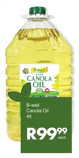 Save B-well Canola Oil 4lt offer