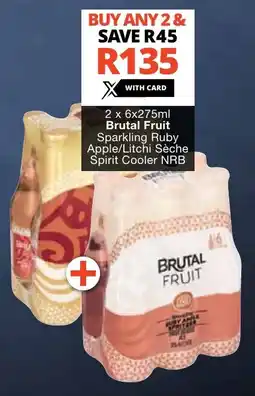 Liquor Shop 2 x 6x275ml Brutal Fruit Sparkling Ruby Apple/Litchi Sèche Spirit Cooler NRB offer