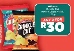 OK Foods Willards Crinkle Cut Potato Chips Asstd. 120g offer