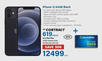 Incredible Connection iPhone 12 64GB Black offer