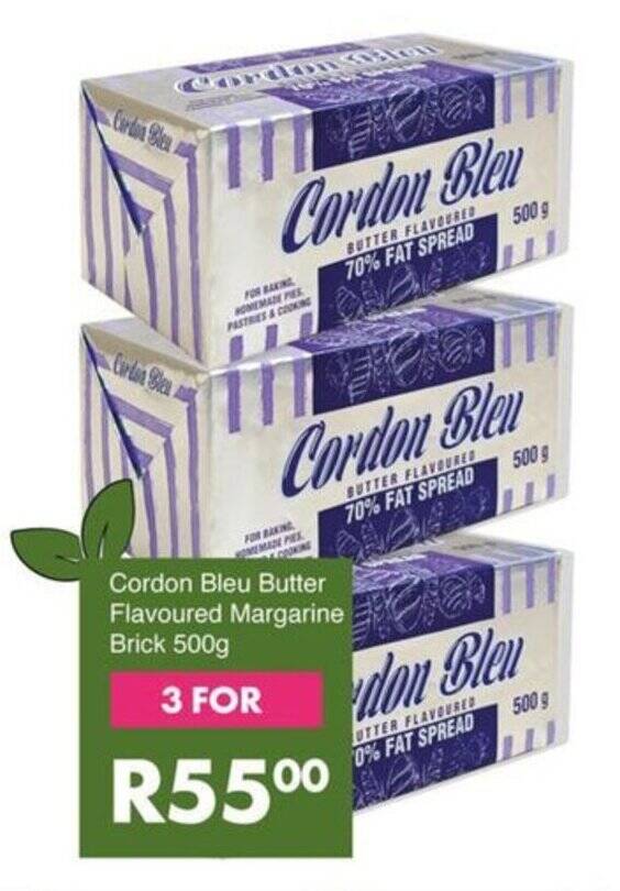 Cordon Bleu Butter Flavoured Margarine Brick 500g offer at Save