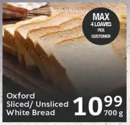 Oxford Freshmarket Oxford Sliced/ Unsliced White Bread offer