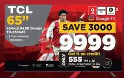 HiFi Corp TCL 65-Inch QLED Google TV-65C645 offer