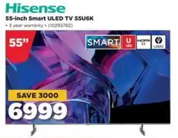 HiFi Corp Hisense 55-inch Smart ULED TV 55U6K offer