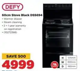 HiFi Corp DEFY 60cm Stove Black DSS694 offer