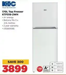 HiFi Corp 170L Top Freezer KTF518-2WH offer